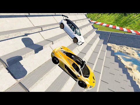 Stair Jumps Down Crashes #6 - BeamNG drive
