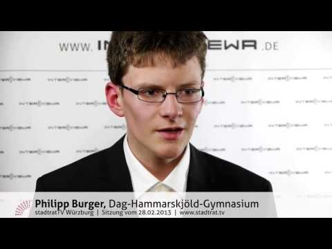 stadtrat.TV Würzburg 28.02.2013: Philipp Burger, Dag-Hammarskjöld-Gymnasium