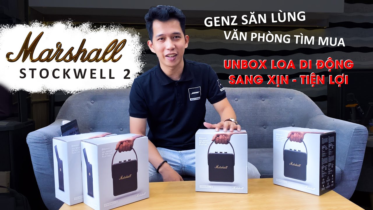 video Loa Bluetooth Marshall Stockwell II Black and Brass chính hãng 0