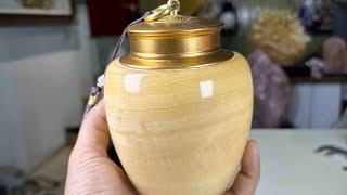 Bình Lọ Đựng Trà Đá Tự Nhiên Ngọc Hoàng Lòng Tự Nhiên Màu Vàng Đẹp