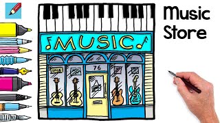 How to Draw a Music Shop Real Easy