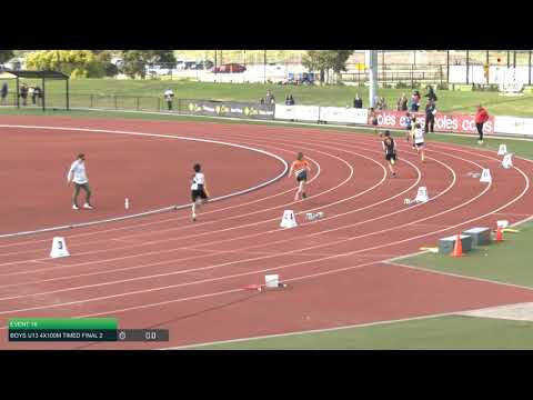 Boys U13 4x100m Timed Final 2: 2021 Commonwealth Bank State Relays Championships // LAVicTV