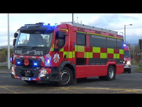 Ashton Technical Response Unit & Support Van Responding - Greater Manchester Fire & Rescue Service