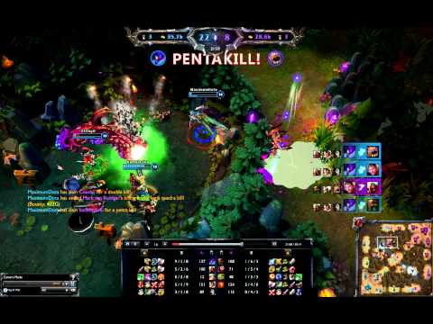 Kha'Zix pentakill + baron fail. League of Legends replay