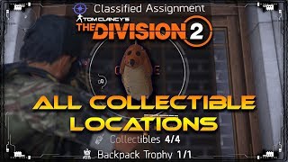 The Division 2 | 1st Classified Assignment All Collectible Locations & Backpack Trophy | Keychain