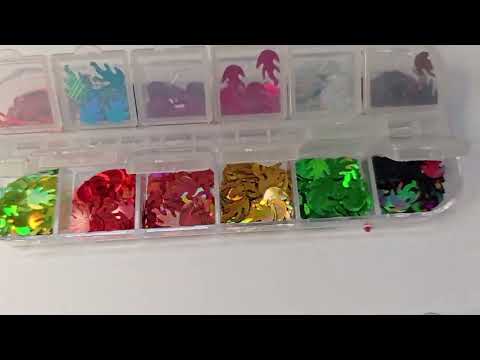 ENFEITE DE UNHA LANTEJOULAS FOGUINHO MEY COM 12 UN