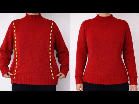Smart Trick To Resize An Oversized Sweater At Home | No Sewing Machine Needed