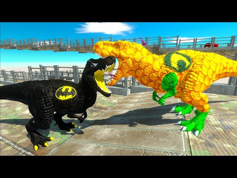 AQUAMAN T-REX DEATH FALL - Animal Revolt Battle Simulator