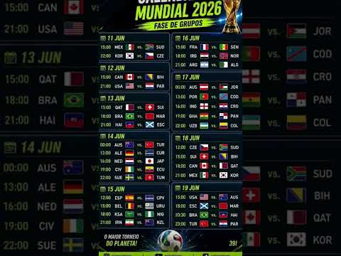 ?️ CALENDÁRIO COMPLETO DA FASE DE GRUPOS DA COPA DO MUNDO 2026! ⚽? JOGOS, DATAS E HORÁRIOS