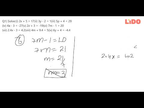 Q1 Solve I 2x 5 17 Ii 3y 2 1 Iii 5p 4 29 Iv 4a 3 27 V 2z 3 19 Vi 7m 1 Vii 24x 3 42 Viii 4m 94 5 I Q1 Solve I 2x 5 17 Ii 3y 2 1 Iii 5p 4 29 Iv 4a 3 27 V 2z 3 19 Vi 7m 1 Vii 24x 3 42 Viii 4m 94 5 I