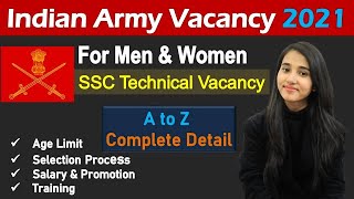 Indian Army SSC Technical Recruitment 2021, Indian Army Vacancy, Age Limit, Salary, Training