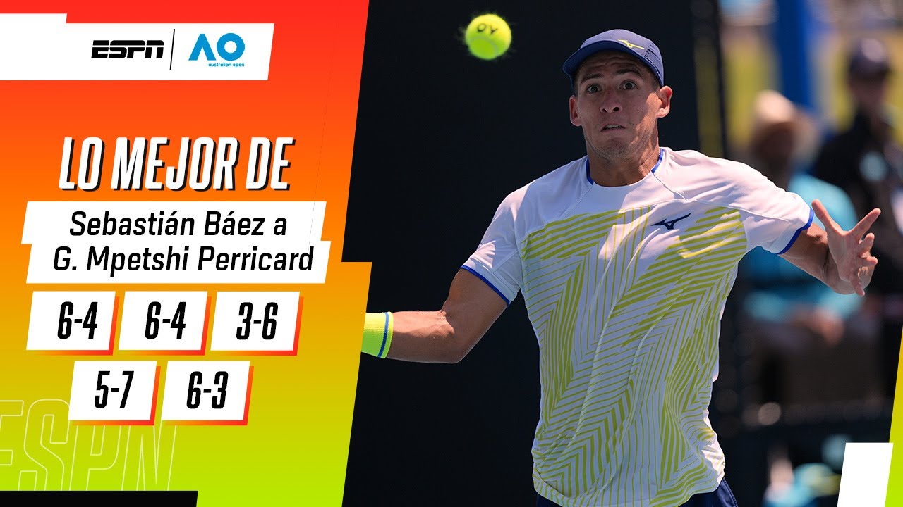 TREMENDA VICTORIA DE SEBA BÁEZ ANTE MPETSHI PERRICARD EN CINCO SETS EN EL AUSTRALIAN OPEN | RESUMEN