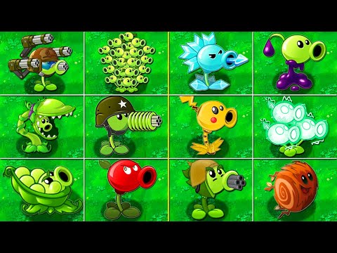 PvZ 2 Mod All PEA Plants LEVEL 999999 Power-Up! vs Big Wave Beach Final Boss