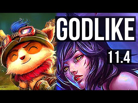 TEEMO vs AHRI (MID) | 1700+ games, 1.7M mastery, Godlike | KR Diamond | v11.4