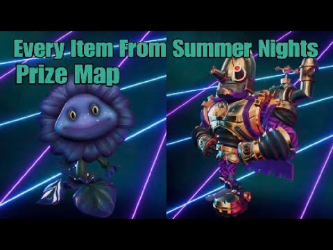 Plants Vs Zombies BFN Every Item From Summer Nights Prize Map!