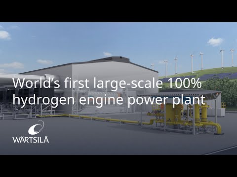 World’s first large-scale 100% hydrogen engine power plant | Wärtsilä