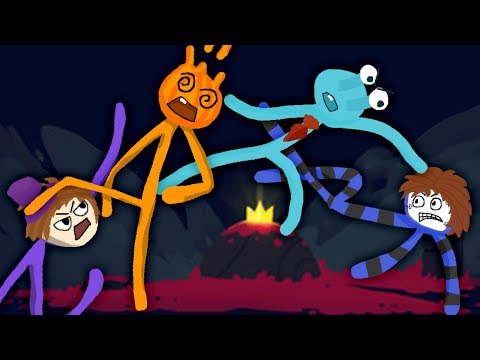 Zombey, Manu, Paluten und maudado sind Strichmännchen und verprügeln sich 「Stick Fight: The Game」