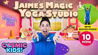 Jaime's Magic Yoga Studio, a beach yoga adventure 🏖️ I Cosmic Kids Seated Yoga