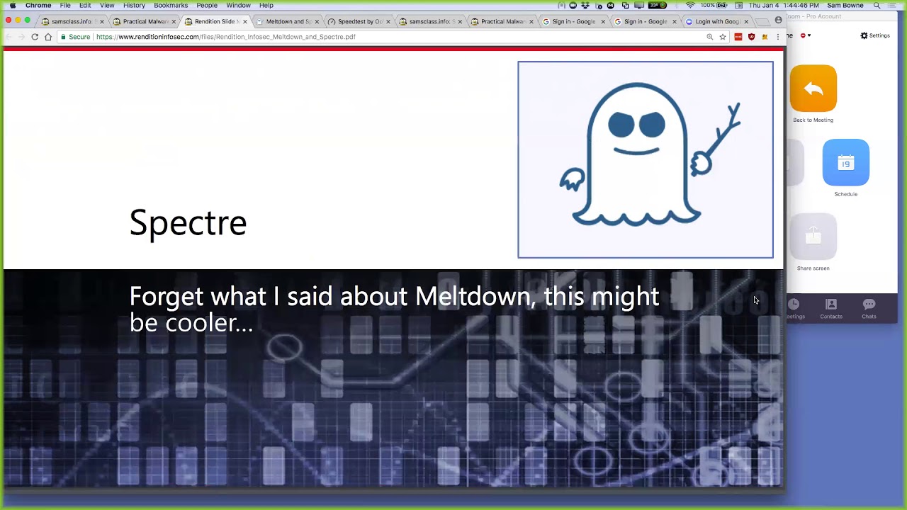 Spectre Demo and Practical Malware Analysis