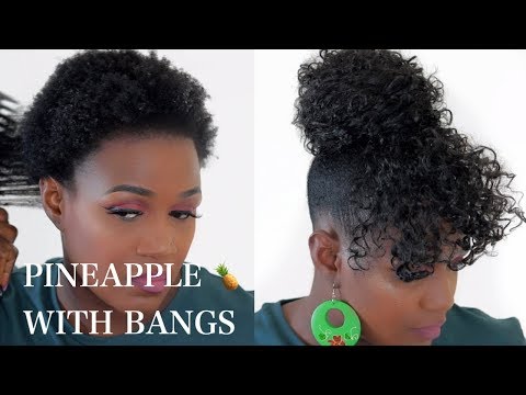 EFFORTLESS PINEAPPLE UPDO WITH BANGS | THIN EDGES...