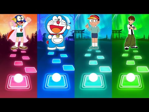 Perman 🆚 Doraemon 🆚 Kiteretsu 🆚 Ben 10 / EDM Rush Tiles Hop