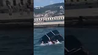 Italian Army Cadets Rescue Driver From Sinking Car in Italy