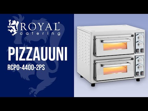 video - Pizzauuni - 2 kammiota - 4400 W - Ø 35 cm - tulenkestävä kivi - Royal Catering