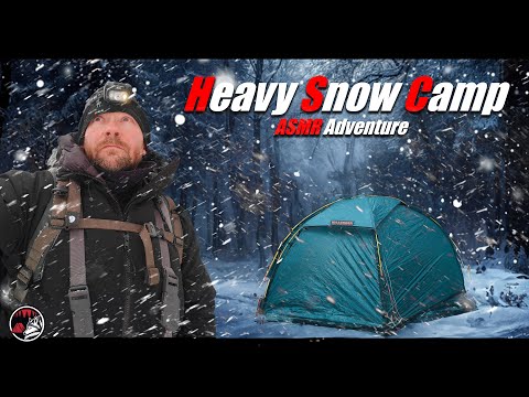 Caught Out In a Heavy Snow Storm - Winter Camping in the Mountains ASMR Adventure