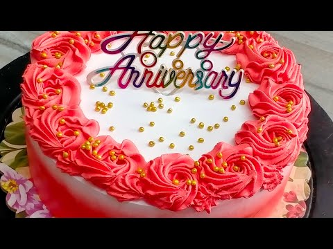 2 pound pineapple cake/ anniversary cake design/ anniversary/ red and white cake colour/#cake#cakes