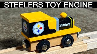 🔴 PITTSBURGH STEELERS NFL Locomotive Wooden Toy Engine Train | Brio Compatible | Kids Toy Toddlers
