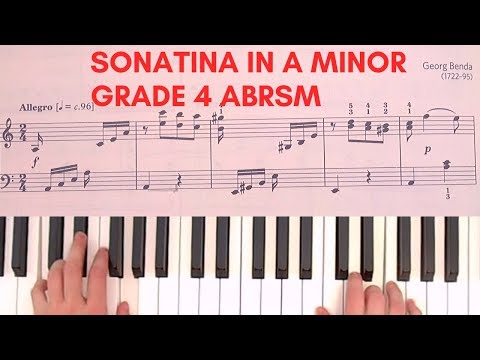 Sonatina in A minor - Georg Benda - Grade 4 ABRSM Piano (slow demo)