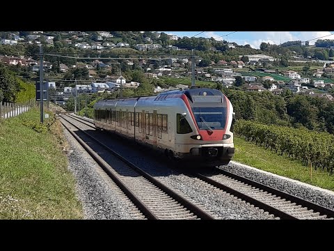 passage d'une Flirt CFF "RABe 523" aux alentours de la Conversion