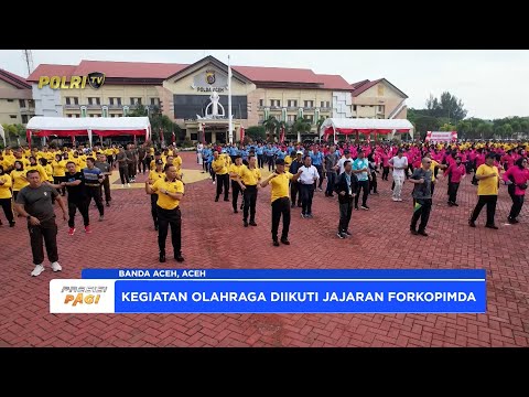 POLDA ACEH LAKUKAN OLAHRAGA BERSAMA DALAM RANGKA HARI BHAYANGKARA KE-79