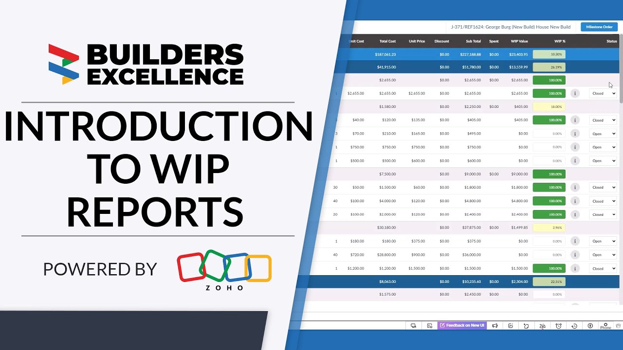 Introduction to Construction WIP Reports (Work in Progress) | Builders Excellence
