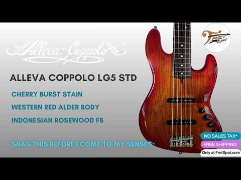 Alleva Coppolo LG5 Standard in Cherry Burst Stain: Flame Maple Neck, Black Headstock & AC In-House 60s Pickups image 13