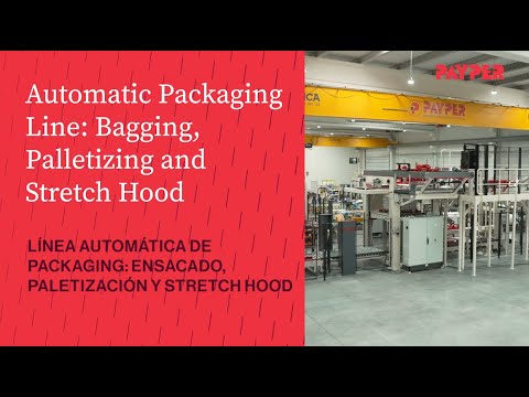 Complete Bagging Line: FFS Bagging, Conventional Palletizing, Stretch Hooding