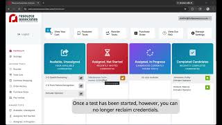 Resource Associates Customer Portal: Reclaiming Credentials