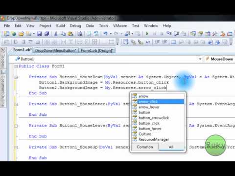 Visual Basic 2008 Tutorial Original Drop Down Menu Button