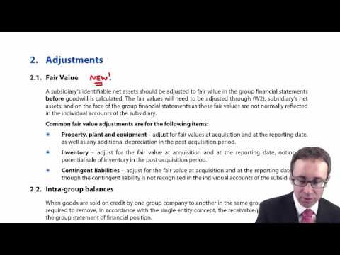 CIMA F2 Group Statement of Financial Position - Standard workings and Adjustments