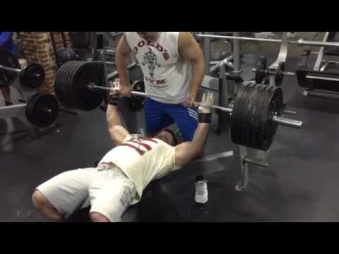 Vadym Dovhanyuk RAW BENCH PRESS 265 kg/585lb for 3 reps.