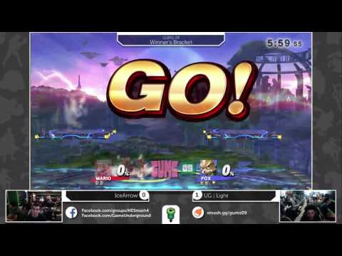 GUMS09 Singles (Winner's Bracket) - 3SA IceArrow (Greninja/Mario) vs UG Light (Fox)