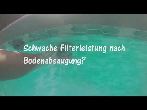 Reinigung eines Aufstellpools (SummerWave) mit umgebauter Skimmeranlage an Sandfilter.