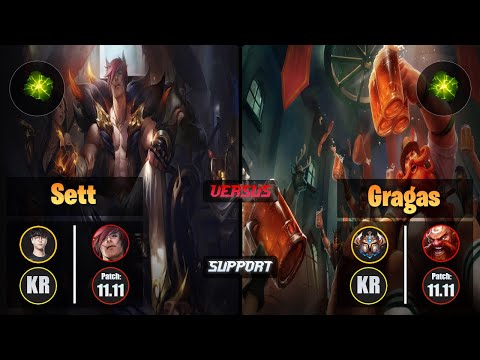Roach SETT (Support) [Aftershock] VS GRAGAS - Challenger KR Patch 11.11