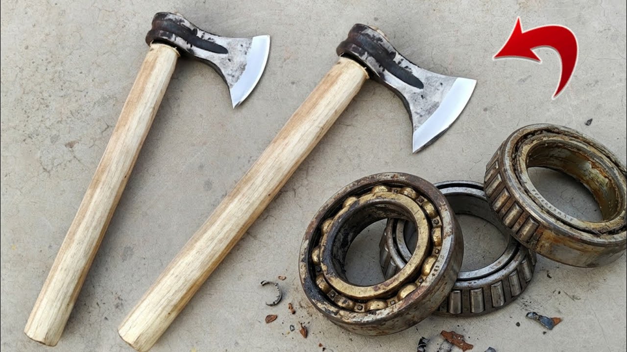 Forging Axes from Old Bearing Rings | How To Make axe | making a kulhadi | axe making | kulhadi