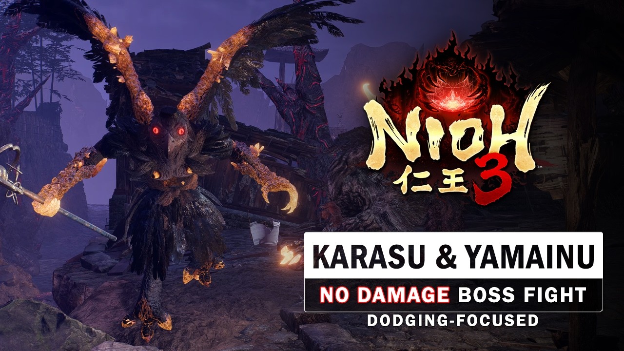 Nioh 3 - Karasu Tengu & Yamainu Boss Fight (No Damage)