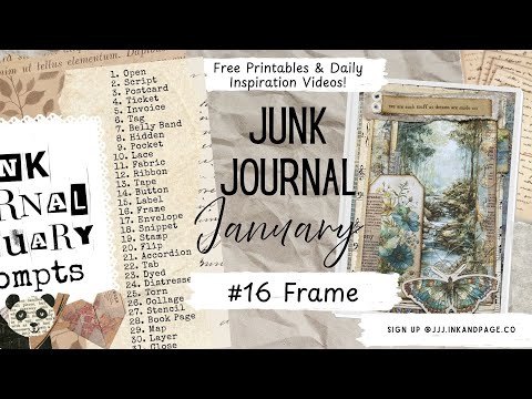 Junk Journal January |#16 Frame| Free Printable Project | Easy Pocket Frame