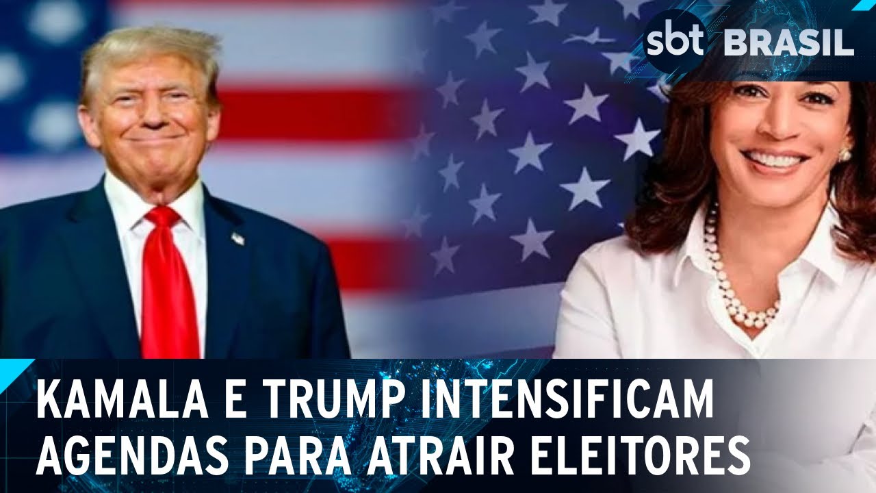 Veja as estratégias de Kamala Harris e Donald Trump a um dia da votação | SBT Brasil (04/11/24)