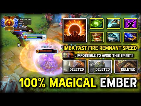 100% MAGICAL BUILD MID Ember Spirit 25Kills With IMBA 10x Fast Fire Remnant Speed 7.40b Dota 2