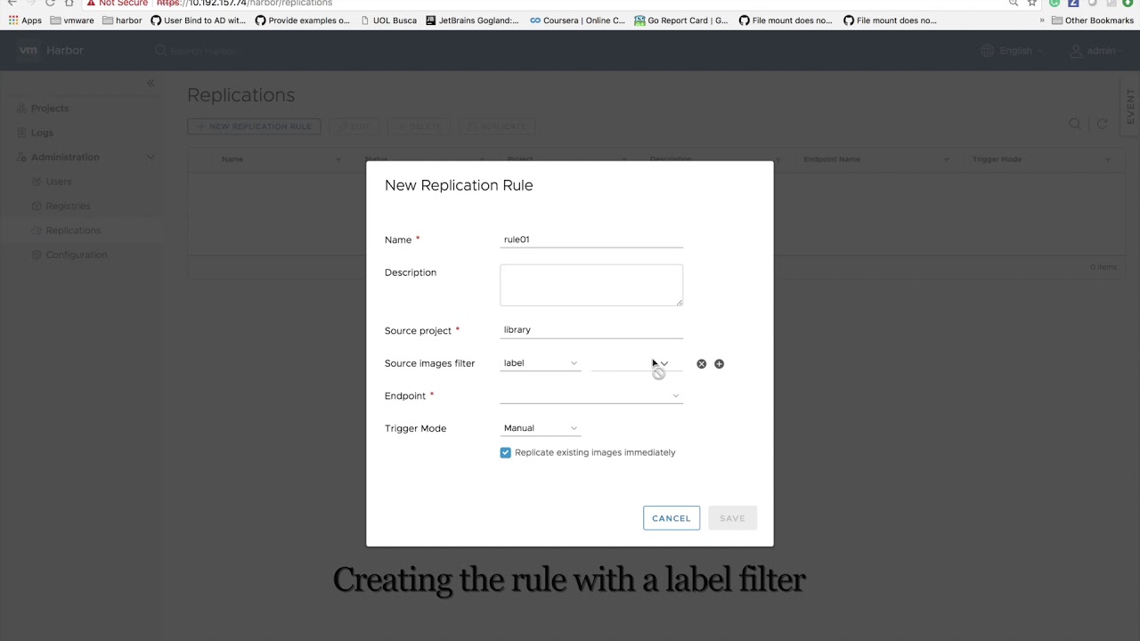replicate images with label filter