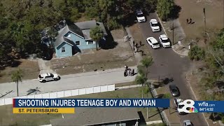 Teen boy, woman hospitalized in St. Pete shooting